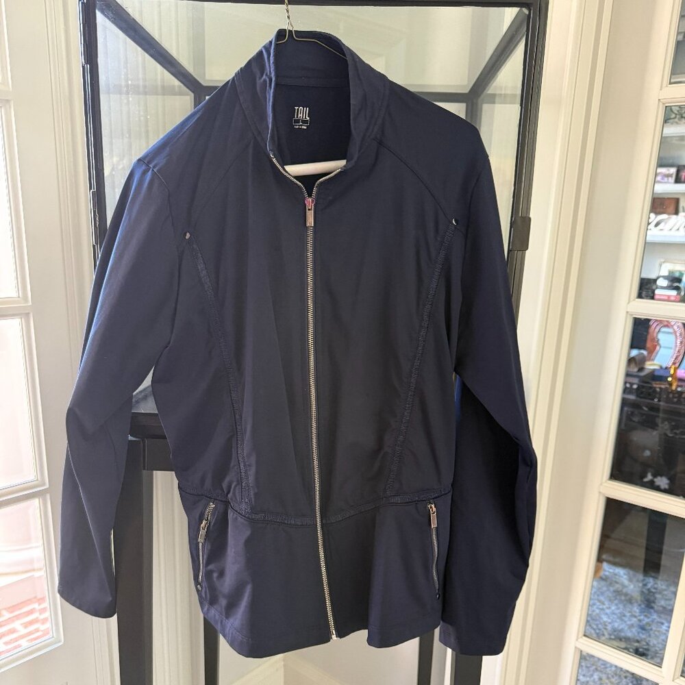 Tail Front Zip Jacket Navy Blue Size Large